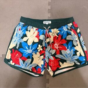 Men’s Maamgic Blue Floral Swim Shorts Trunk Large